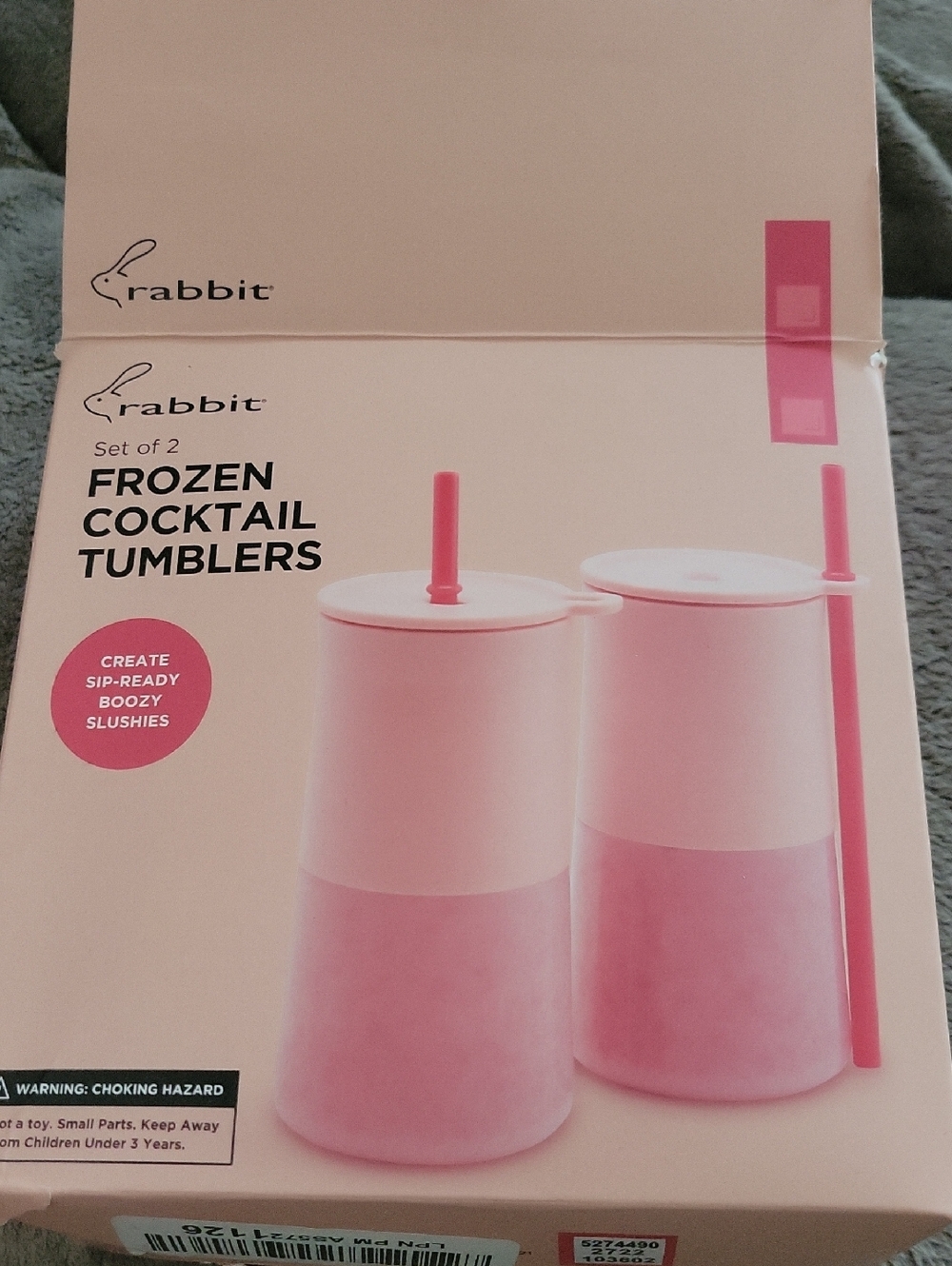 Rabbit Frozen Cocktail Silicone Tumbler, Set of 2, Pink